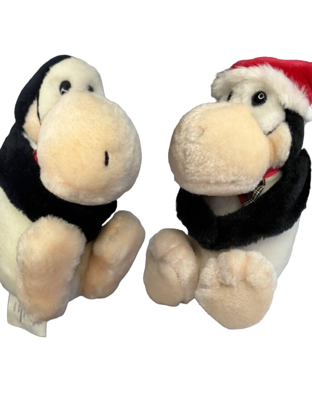 Vintage Opus the Penguin Plush Lot of 2 - 1985 Dakin & AGC Santa Hat Bloom Count